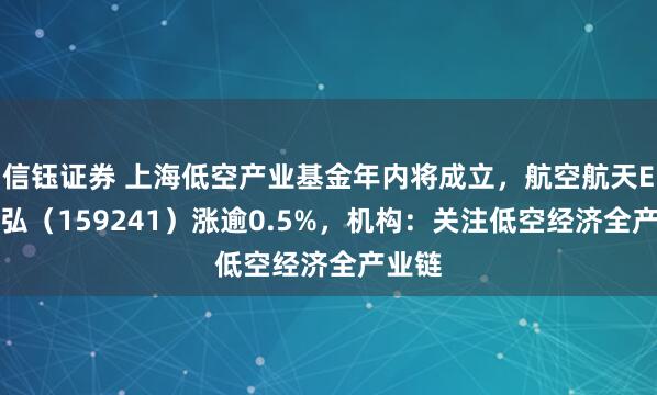 信钰证券 上海低空产业基金年内将成立，航空航天ETF天弘（159241）涨逾0.5%，机构：关注低空经济全产业链