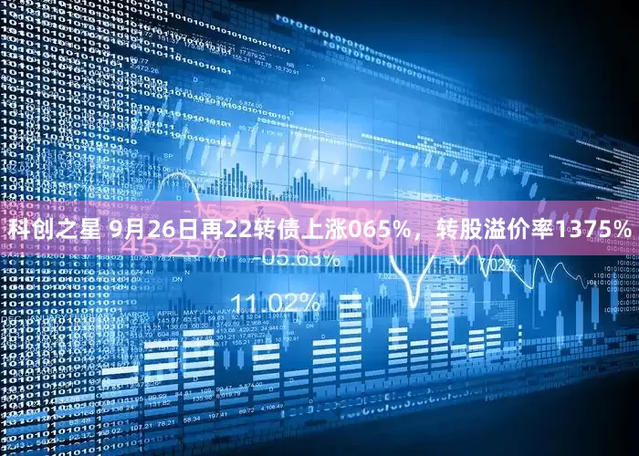 科创之星 9月26日再22转债上涨065%，转股溢价率1375%